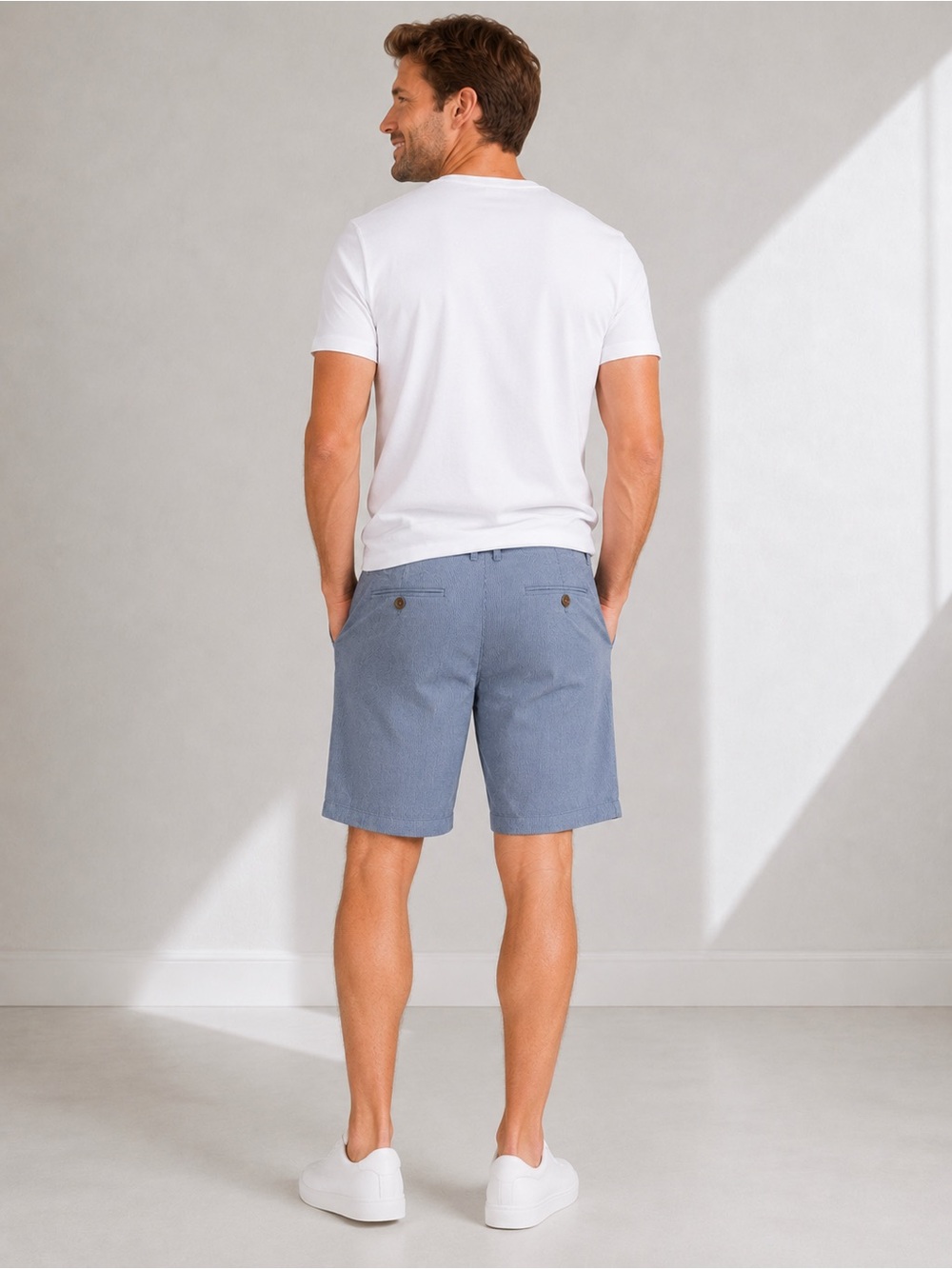 J. Crew Rivington Mini Striped Flat Front Chino Shorts – Size 38 - Picture 4 of 10